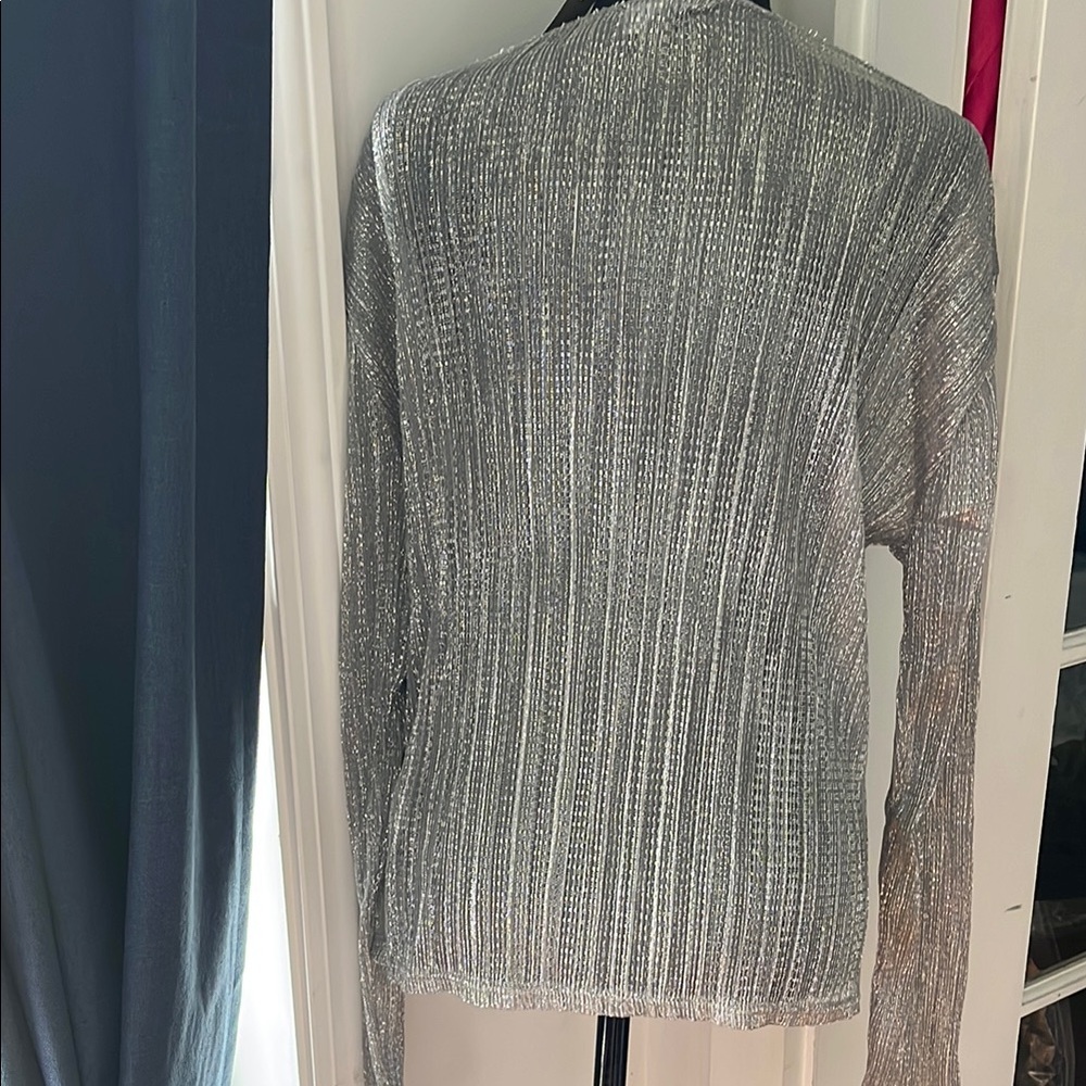 J. Crew Silver Metallic Blouse - Picture 7 of 7